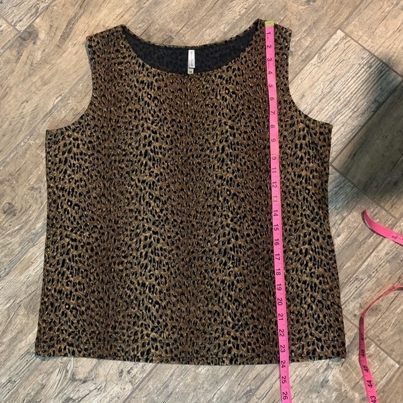 Women’s White Stag brown black leopard print sleeveless blouse size L Preloved - Picture 6 of 6